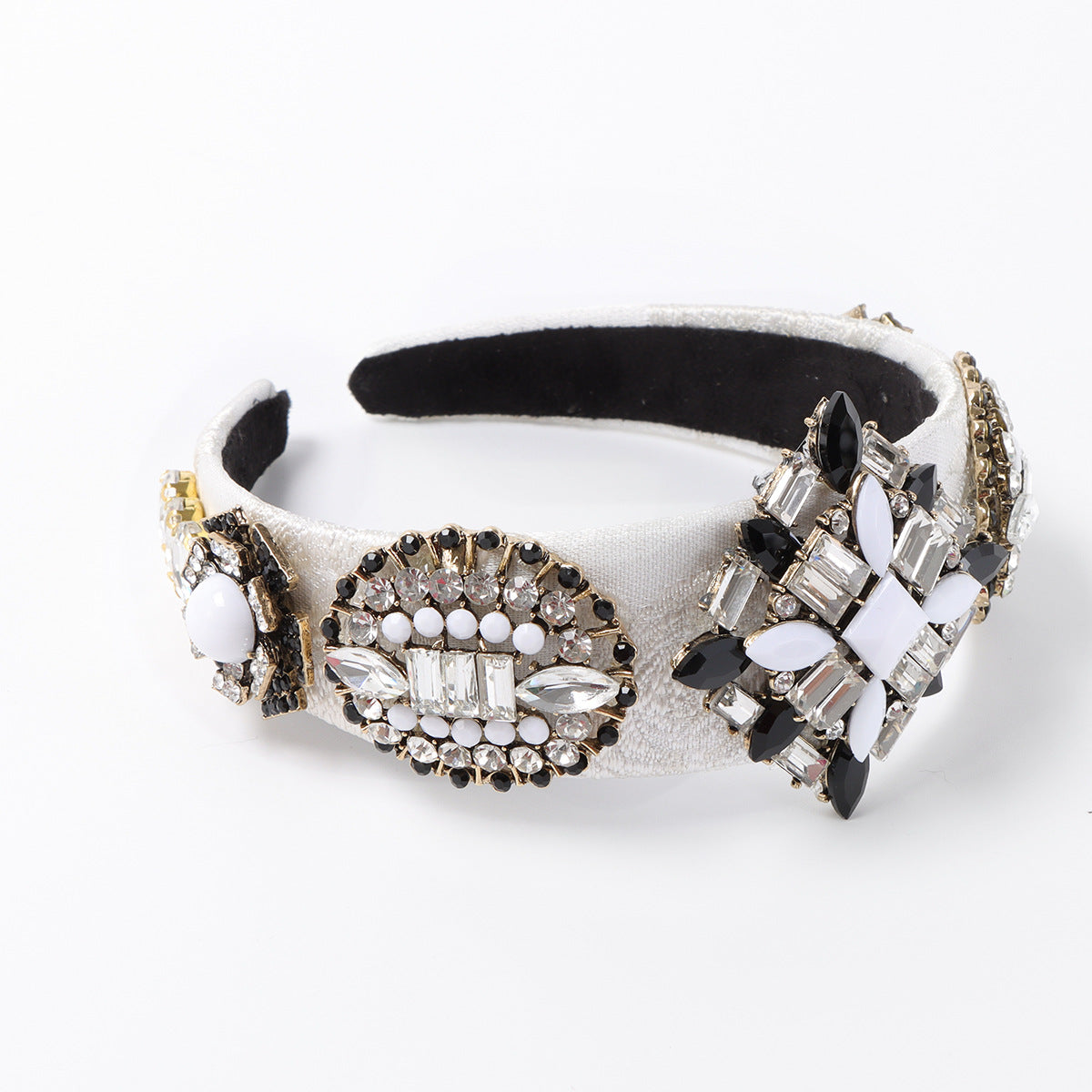 Wholesale Fabric Geometric Inlaid Diamond Hairbands